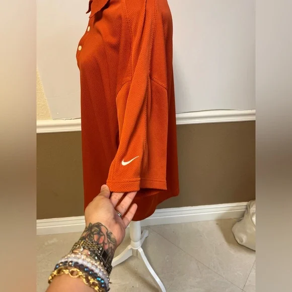 Nike Golf Men’s Fit Dry Stretch Textured Polo Shirt – Orange – Size XXL - Picture 4 of 7